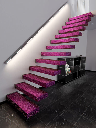 Pink Disco Glitzer Innenraumfolie - 122 cm